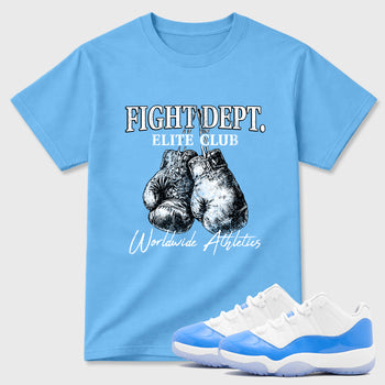 Sneaker match tees – Sneaker Tees To Match Air Jordan 11 University Blue Shoes – Fight Dept Tee Carolina Blue 1