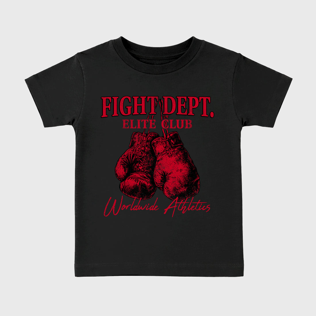Fight Dept affordable baby and kids t-shirt designed to match the Air Jordan 12 Retro Bloodline, featuring coordinated Black 2 options for the perfect little sneakerhead streetwear look.