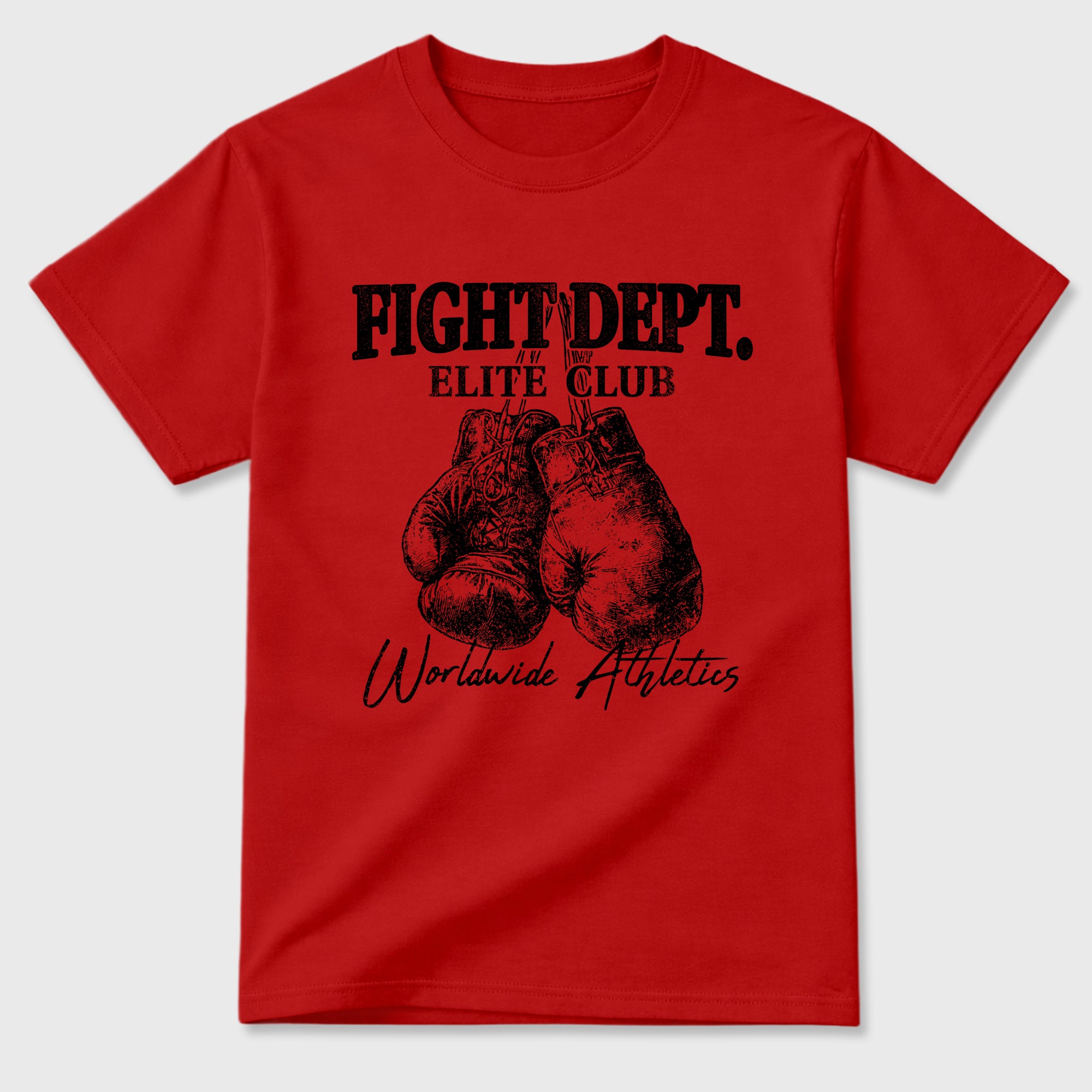 Fight Dept Graphic T-Shirt sneaker match tee designed for the Air Jordan 12 Retro Bloodline, featuring coordinated color options for a perfect streetwear match. Red 2 shirt.