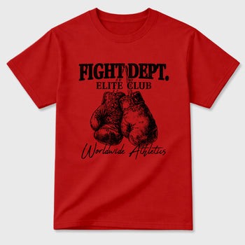 Fight Dept Graphic T-Shirt sneaker match tee designed for the Air Jordan 12 Retro Bloodline, featuring coordinated color options for a perfect streetwear match. Red 2 shirt.