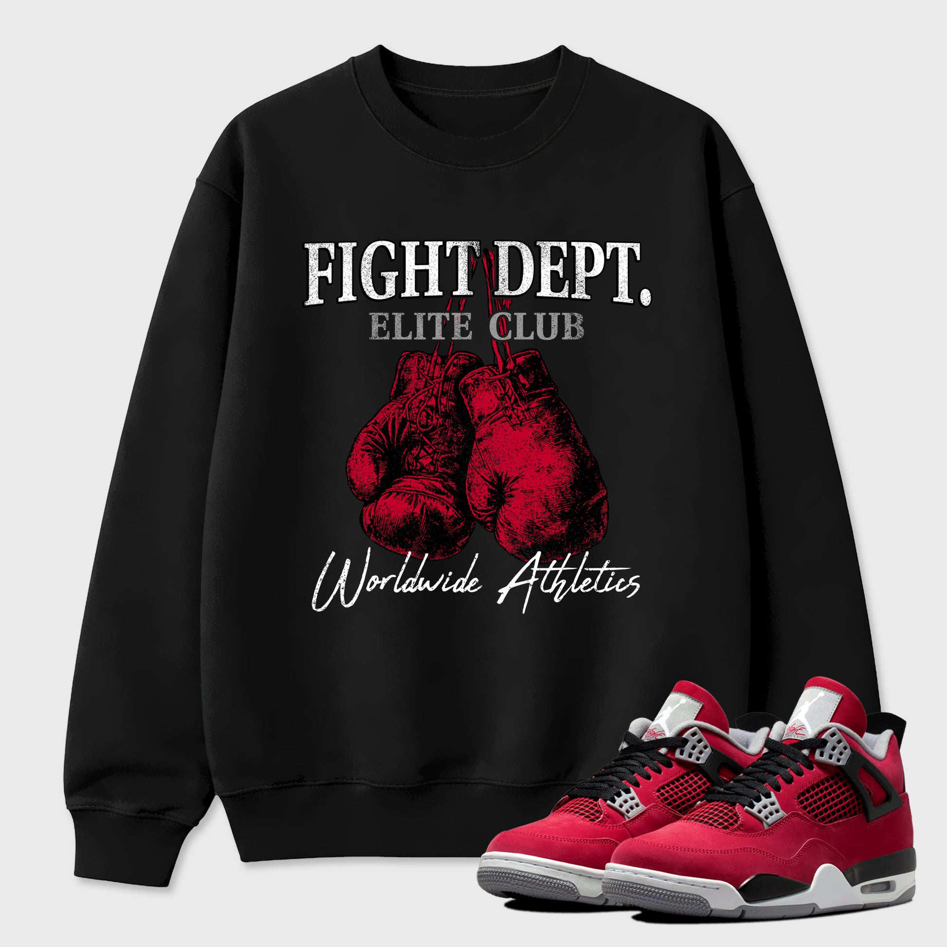 Sneaker match tees – Sneaker Tees To Match Air Jordan 4 Toro Bravo Shoes – Fight Dept Tee Black 1