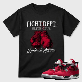 Sneaker match tees – Sneaker Tees To Match Air Jordan 4 Toro Bravo Shoes – Fight Dept Tee Black 1