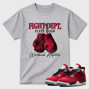 Sneaker match tees – Sneaker Tees To Match Air Jordan 4 Toro Bravo Shoes – Fight Dept Tee Heather Grey 1