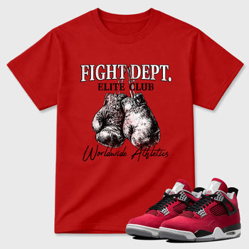 Sneaker match tees – Sneaker Tees To Match Air Jordan 4 Toro Bravo Shoes – Fight Dept Tee Red 1