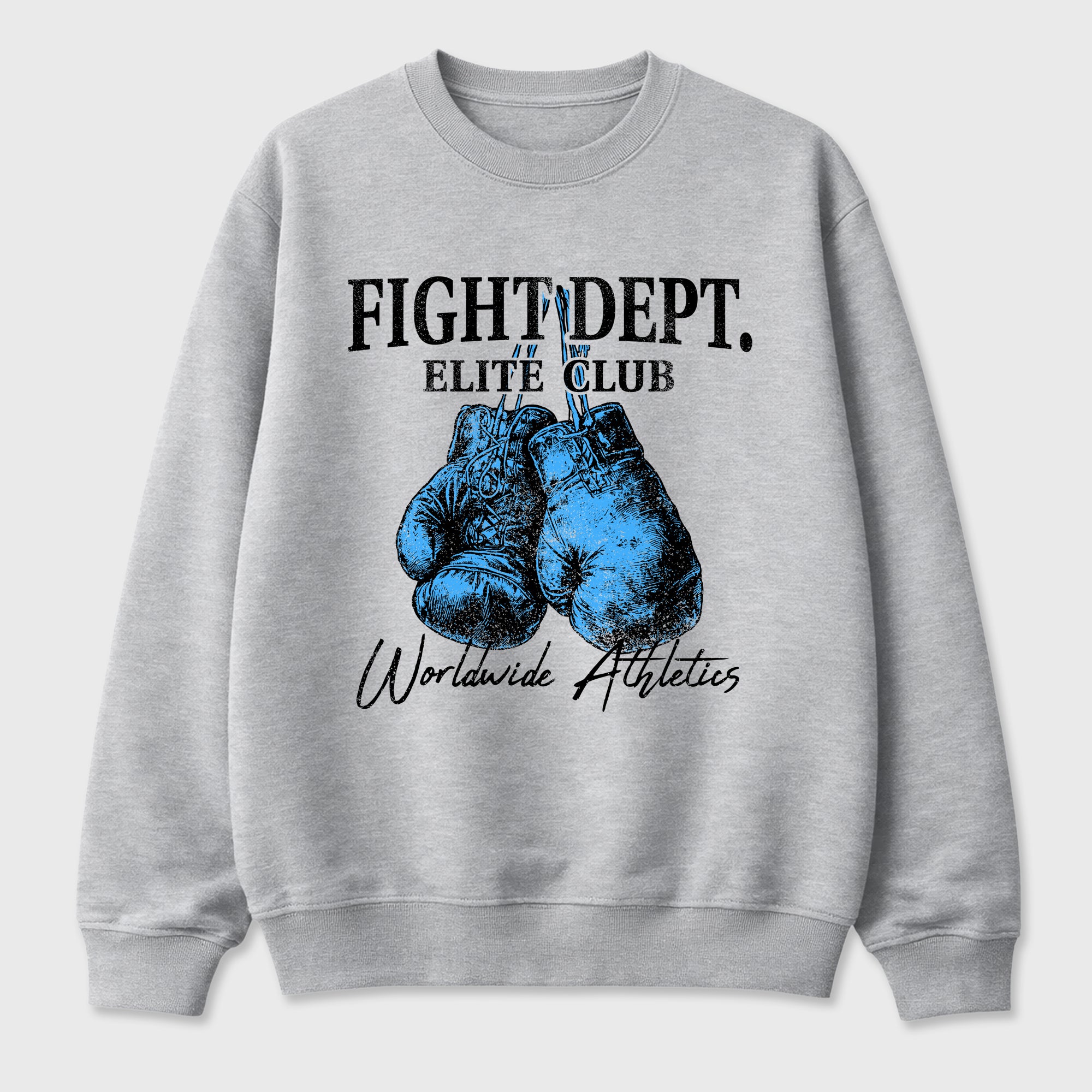 Fight Dept Graphic T-Shirt sneaker match tee designed for the Air Jordan 5 Black Carolina, featuring coordinated color options for a perfect streetwear match. Heather Grey 2 shirt.