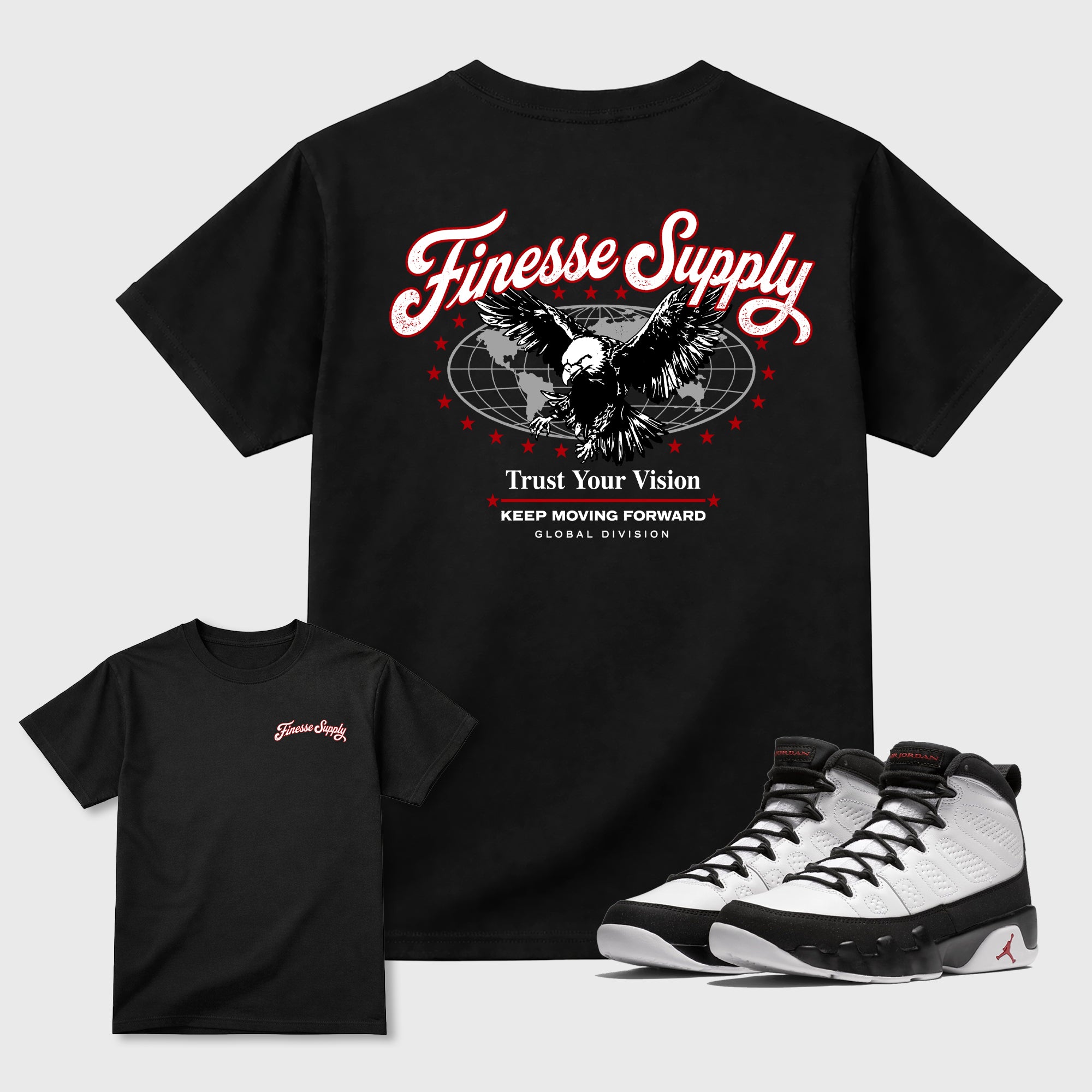 Finesse Supply Graphic T-Shirt featuring original streetwear artwork designed to match the . Black Graphic T-Shirt.