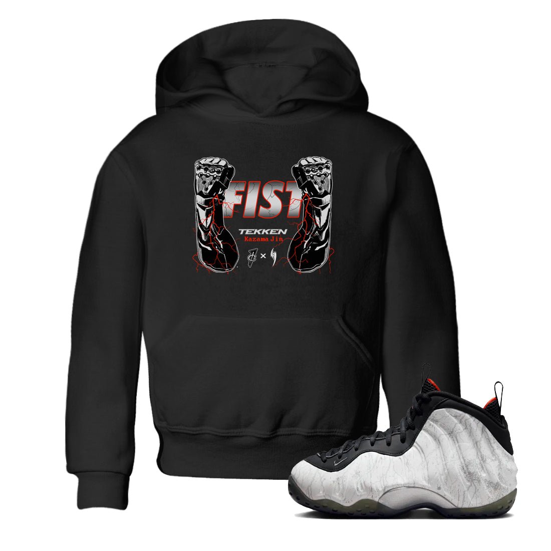 Foams One Jin shirts to match jordans Fist sneaker match tees Air Foamposite One Jin match shoes to clothes SNRT Sneaker Tees Youth Baby Black 1 tee