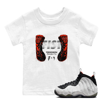 Foams One Jin shirts to match jordans Fist sneaker match tees Air Foamposite One Jin match shoes to clothes SNRT Sneaker Tees Youth Baby White 1 tee