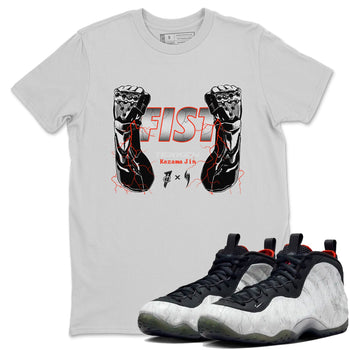 Foams One Jin shirts to match jordans Fist sneaker match tees Air Foamposite One Jin match shoes to clothes SNRT Sneaker Tees unisex cotton Silver 1 shirts