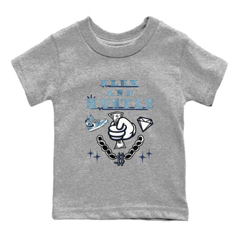 1s Denim shirts to match jordans Flex And Hustle sneaker match tees Air Jordan 1 Denim SNRT Sneaker Tees streetwear brand Baby and Youth Heather Grey 2 cotton tee