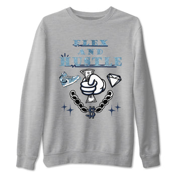 1s Denim shirts to match jordans Flex And Hustle sneaker match tees Air Jordan 1 Denim SNRT Sneaker Tees streetwear brand Heather Grey 2 unisex cotton tee