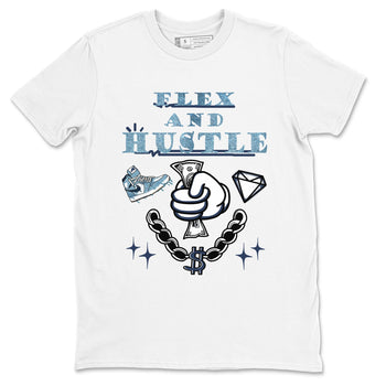 1s Denim shirts to match jordans Flex And Hustle sneaker match tees Air Jordan 1 Denim SNRT Sneaker Tees streetwear brand White 2 unisex cotton tee
