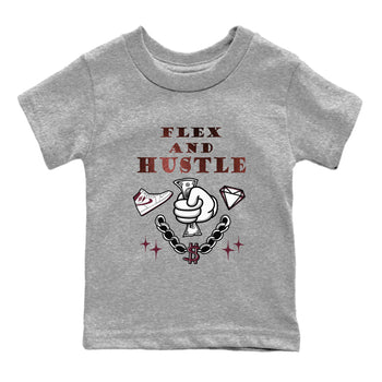 AJ1 High '85 Metallic Burgundy shirts to match jordans Flex And Hustle sneaker match tees 1s High '85 Metallic Burgundy SNRT Sneaker Tees streetwear brand Baby and Youth Heather Grey 2 cotton tee