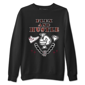 AJ1 High '85 Metallic Burgundy shirts to match jordans Flex And Hustle sneaker match tees 1s High '85 Metallic Burgundy SNRT Sneaker Tees streetwear brand Black 2 unisex cotton tee
