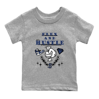 1s Midnight Navy shirts to match jordans Flex And Hustle sneaker match tees Air Jordan 1 Midnight Navy match shoes to clothes SNRT Sneaker Tees Youth Baby Heather Grey 2 tee