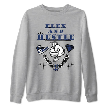 1s Midnight Navy shirts to match jordans Flex And Hustle sneaker match tees Air Jordan 1 Midnight Navy match shoes to clothes SNRT Sneaker Tees unisex cotton Heather Grey 2 shirts