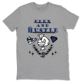 1s Midnight Navy shirts to match jordans Flex And Hustle sneaker match tees Air Jordan 1 Midnight Navy match shoes to clothes SNRT Sneaker Tees unisex cotton Heather Grey 2 shirts