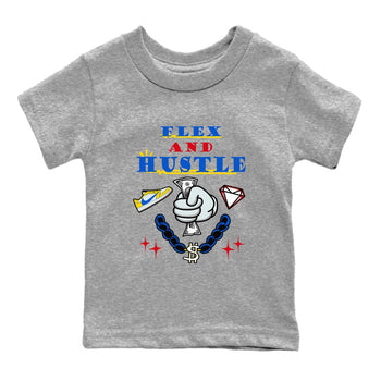 AJ1 Travis Scott Canary shirt to match jordans Flex And Hustle sneaker tees Air Jordan 1 Travis Scott Canary SNRT sneaker release tees baby toddler Heather Grey 2 cotton Shirt