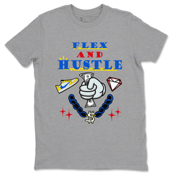 AJ1 Travis Scott Canary shirt to match jordans Flex And Hustle sneaker tees Air Jordan 1 Travis Scott Canary SNRT Sneaker Release Tees unisex cotton Heather Grey 2 crew neck shirt