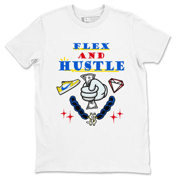 AJ1 Travis Scott Canary shirt to match jordans Flex And Hustle sneaker tees Air Jordan 1 Travis Scott Canary SNRT Sneaker Release Tees unisex cotton White 2 crew neck shirt