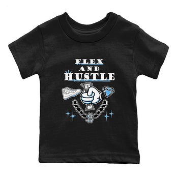 11s Legend Blue shirts to match jordans Flex And Hustle best t shirts to wear with jordans AJ11 Retro Legend Blue match shoes to clothes SNRT Sneaker Tees Youth Baby Black 2 tee