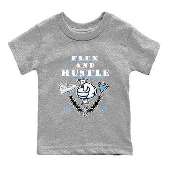 11s Legend Blue shirts to match jordans Flex And Hustle best t shirts to wear with jordans AJ11 Retro Legend Blue match shoes to clothes SNRT Sneaker Tees Youth Baby Heather Grey 2 tee