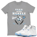 11s Legend Blue shirts to match jordans Flex And Hustle best t shirts to wear with jordans AJ11 Retro Legend Blue match shoes to clothes SNRT Sneaker Tees unisex cotton Heather Grey 1 shirts