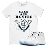 11s Legend Blue shirts to match jordans Flex And Hustle best t shirts to wear with jordans AJ11 Retro Legend Blue match shoes to clothes SNRT Sneaker Tees unisex cotton White 1 shirts