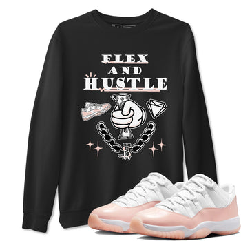 11s Legend Pink shirt to match jordans Flex And Hustle sneaker tees Air Jordan 11 Legend Pink SNRT Sneaker Release Tees unisex cotton Black 1 crew neck shirt