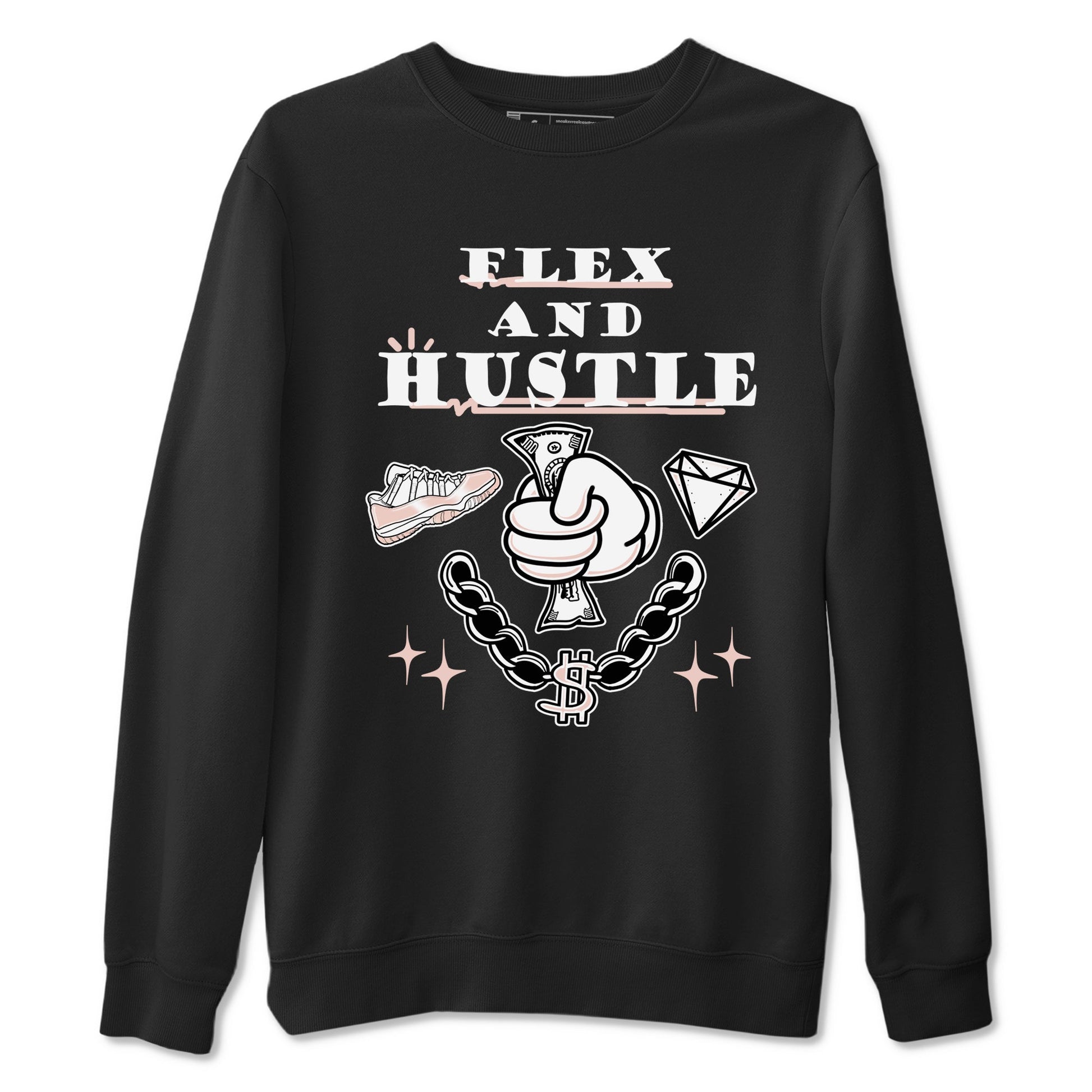 11s Legend Pink shirt to match jordans Flex And Hustle sneaker tees Air Jordan 11 Legend Pink SNRT Sneaker Release Tees unisex cotton Black 2 crew neck shirt