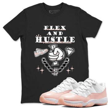 11s Legend Pink shirt to match jordans Flex And Hustle sneaker tees Air Jordan 11 Legend Pink SNRT Sneaker Release Tees unisex cotton Black 1 crew neck shirt