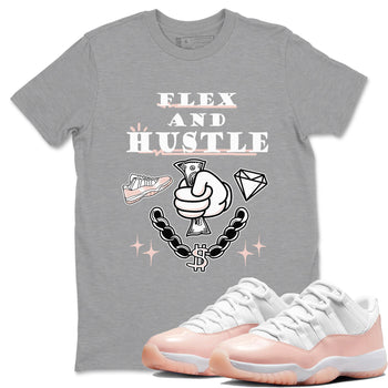 11s Legend Pink shirt to match jordans Flex And Hustle sneaker tees Air Jordan 11 Legend Pink SNRT Sneaker Release Tees unisex cotton Heather Grey 1 crew neck shirt