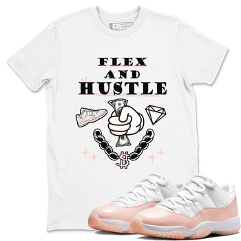 11s Legend Pink shirt to match jordans Flex And Hustle sneaker tees Air Jordan 11 Legend Pink SNRT Sneaker Release Tees unisex cotton White 1 crew neck shirt