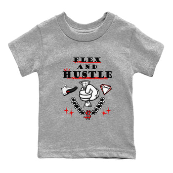 12s Taxi Flip shirt to match jordans Flex And Hustle sneaker tees Air Jordan 12 Taxi Flip SNRT sneaker release tees baby toddler Heather Grey 2 cotton Shirt