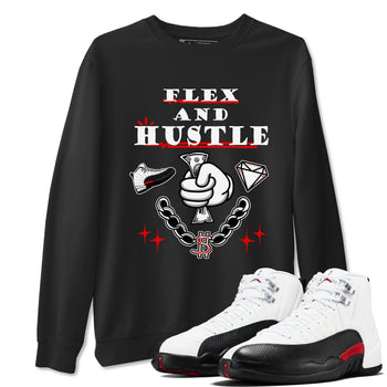 12s Taxi Flip shirt to match jordans Flex And Hustle sneaker tees Air Jordan 12 Taxi Flip SNRT Sneaker Release Tees unisex cotton Black 1 crew neck shirt