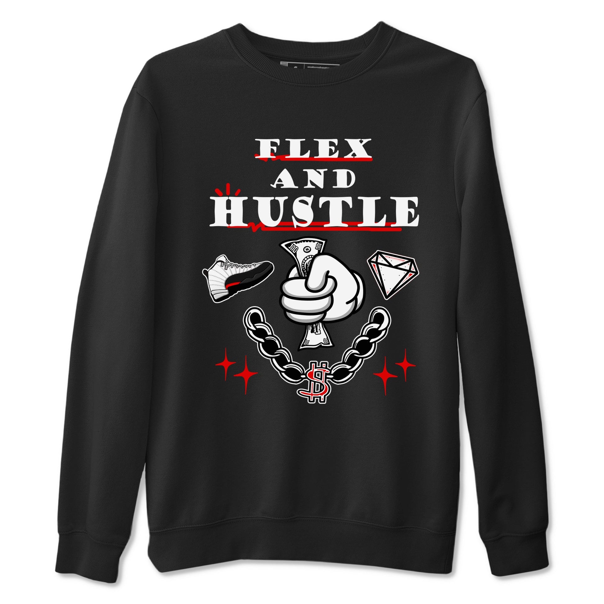 12s Taxi Flip shirt to match jordans Flex And Hustle sneaker tees Air Jordan 12 Taxi Flip SNRT Sneaker Release Tees unisex cotton Black 2 crew neck shirt