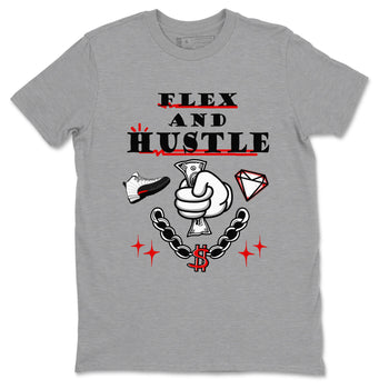 12s Taxi Flip shirt to match jordans Flex And Hustle sneaker tees Air Jordan 12 Taxi Flip SNRT Sneaker Release Tees unisex cotton Heather Grey 2 crew neck shirt