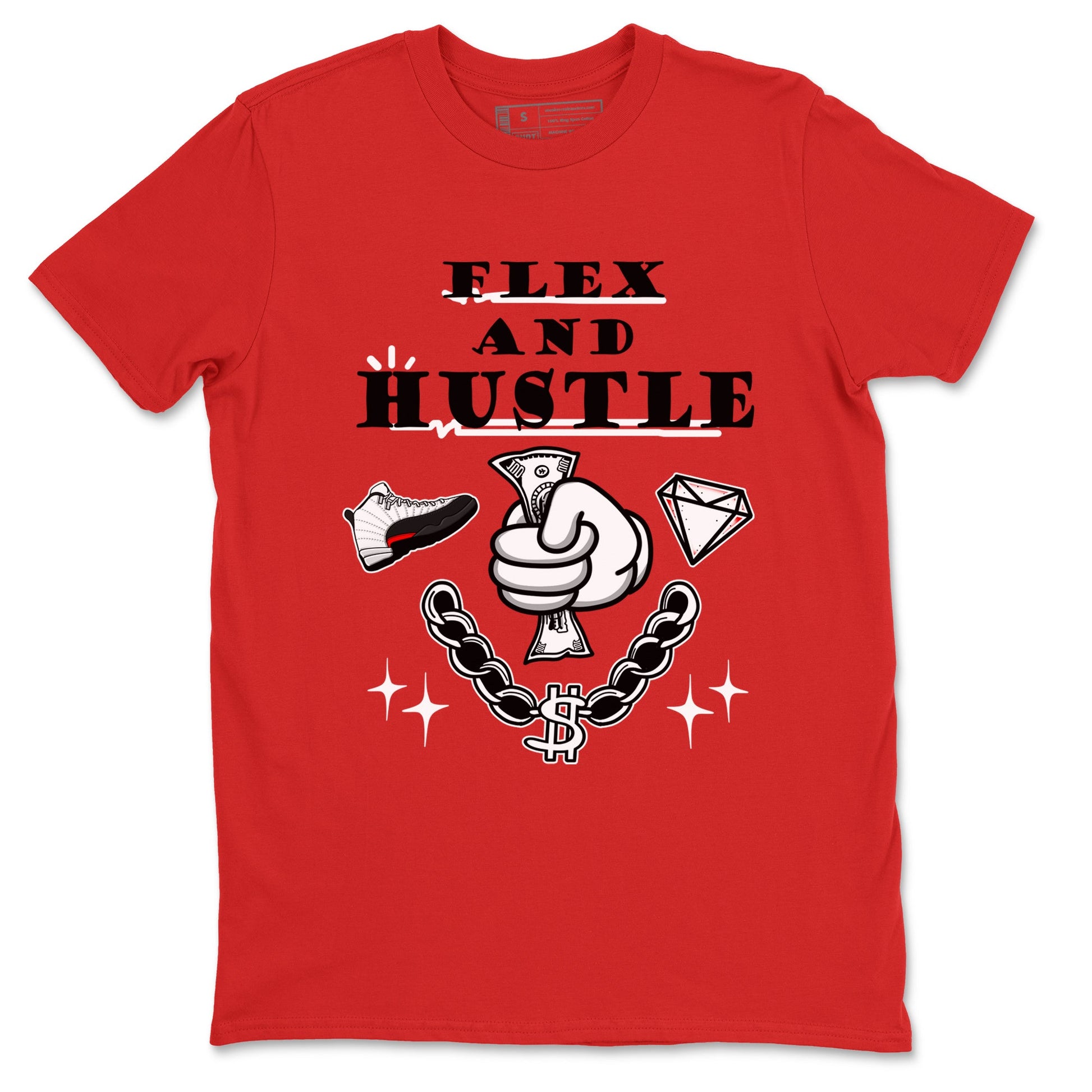 12s Taxi Flip shirt to match jordans Flex And Hustle sneaker tees Air Jordan 12 Taxi Flip SNRT Sneaker Release Tees unisex cotton Red 2 crew neck shirt