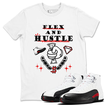 12s Taxi Flip shirt to match jordans Flex And Hustle sneaker tees Air Jordan 12 Taxi Flip SNRT Sneaker Release Tees unisex cotton White 1 crew neck shirt