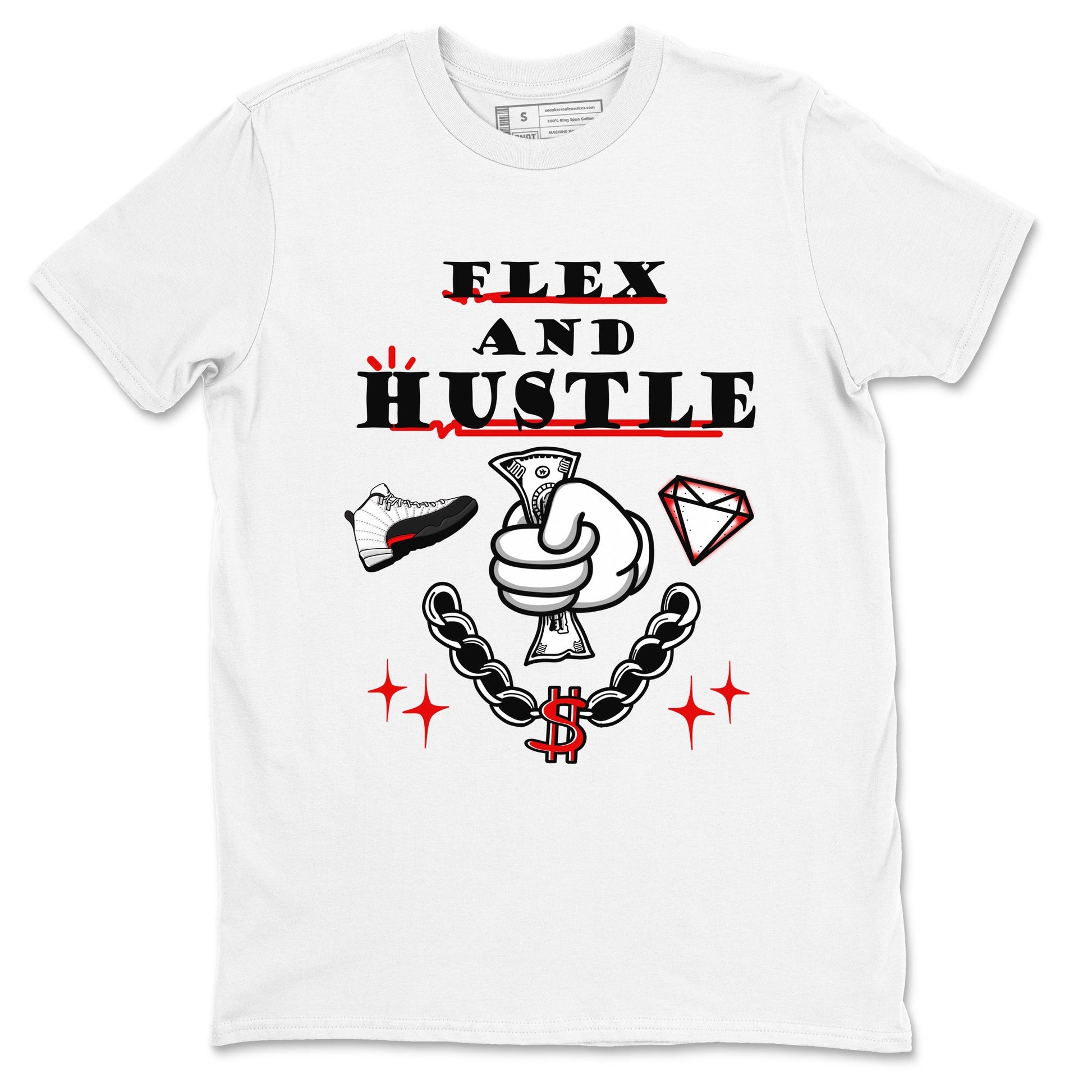 12s Taxi Flip shirt to match jordans Flex And Hustle sneaker tees Air Jordan 12 Taxi Flip SNRT Sneaker Release Tees unisex cotton White 2 crew neck shirt