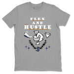 13s Midnight Navy shirts to match jordans Flex And Hustle sneaker match tees Air Jordan 13 Midnight Navy SNRT Sneaker Release Tees unisex cotton Heather Grey 2 crew neck shirts