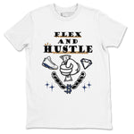 13s Midnight Navy shirts to match jordans Flex And Hustle sneaker match tees Air Jordan 13 Midnight Navy SNRT Sneaker Release Tees unisex cotton White 2 crew neck shirts