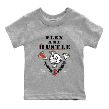 Air Jordan 13 Red Dune shirts to match jordans Flex And Hustle sneaker match tees Air Jordan 13 Red Dune SNRT Sneaker Tees streetwear brand Baby and Youth Heather Grey 2 cotton tee
