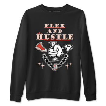 Air Jordan 13 Red Dune shirts to match jordans Flex And Hustle sneaker match tees Air Jordan 13 Red Dune SNRT Sneaker Tees streetwear brand Black 2 unisex cotton tee