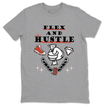 Air Jordan 13 Red Dune shirts to match jordans Flex And Hustle sneaker match tees Air Jordan 13 Red Dune SNRT Sneaker Tees streetwear brand Heather Grey 2 unisex cotton tee