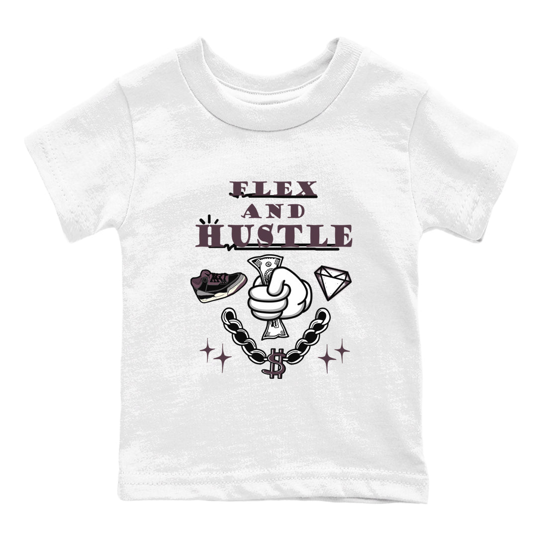 AJ3 A Ma Maniere x Black shirts to match jordans Flex And Hustle sneaker match tees A Ma Maniere x Air Jordan 3 “Black” SNRT Sneaker Tees streetwear brand Baby and Youth White 2 cotton tee