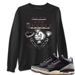 AJ3 A Ma Maniere x Black shirts to match jordans Flex And Hustle sneaker match tees A Ma Maniere x Air Jordan 3 “Black” SNRT Sneaker Tees streetwear brand Black 1 unisex cotton tee