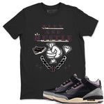 AJ3 A Ma Maniere x Black shirts to match jordans Flex And Hustle sneaker match tees A Ma Maniere x Air Jordan 3 “Black” SNRT Sneaker Tees streetwear brand Black 1 unisex cotton tee