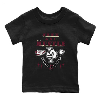 3s A Ma Maniere x Burgundy Crush shirts to match jordans Flex And Hustle sneaker match teesA Ma Maniére x Air Jordan 3 "Burgundy Crush" SNRT Sneaker Tees streetwear brand Baby and Youth Black 2 cotton tee