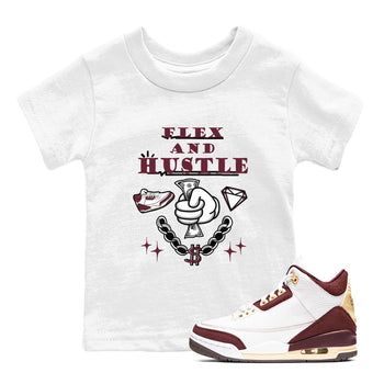 3s A Ma Maniere x Burgundy Crush shirts to match jordans Flex And Hustle sneaker match teesA Ma Maniére x Air Jordan 3 "Burgundy Crush" SNRT Sneaker Tees streetwear brand Baby and Youth White 1 cotton tee